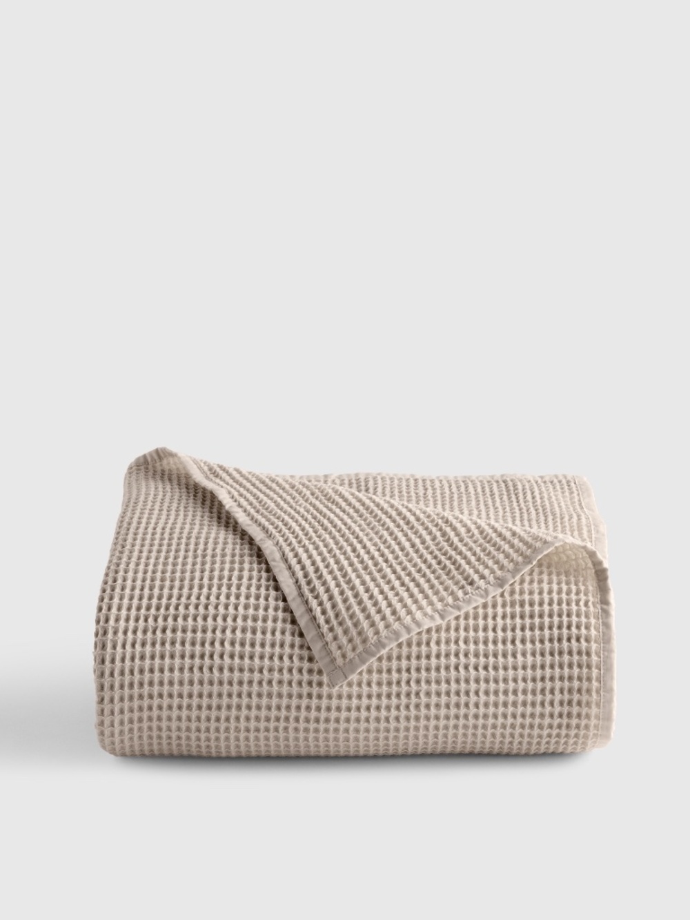 Organic Waffle Bed Blanket Dove Tan Full Queen